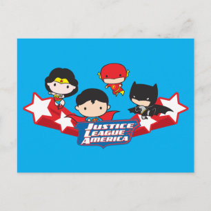 Chibi Justice League of America Stars Postkarte