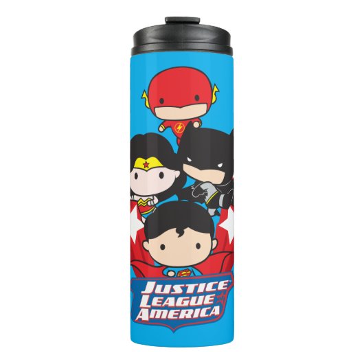 Chibi Justice League of America Stars Thermosbecher (Vorderseite)