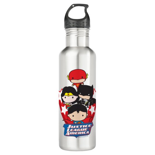 Chibi Justice League of America Stars Trinkflasche (Vorderseite)