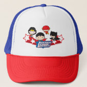 Chibi Justice League of America Stars Truckerkappe (Vorderseite)
