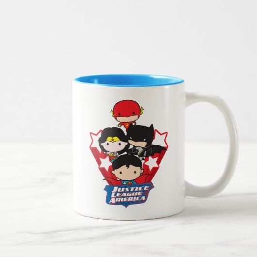 Chibi Justice League of America Stars Zweifarbige Tasse (Rechts)
