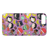 Chibi Justice League Pattern auf Lila Case-Mate iPhone Hülle (Rückseite (Horizontal))