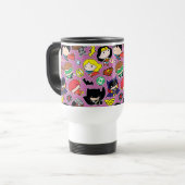 Chibi Justice League Pattern auf Lila Reisebecher (Vorderseite Links)