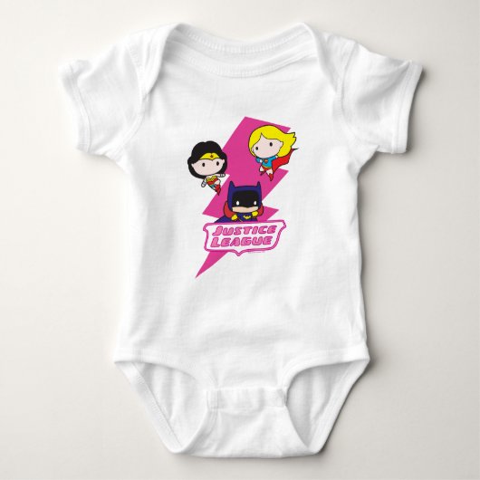 Chibi Justice League Pink Lightning Baby Strampler (Vorderseite)