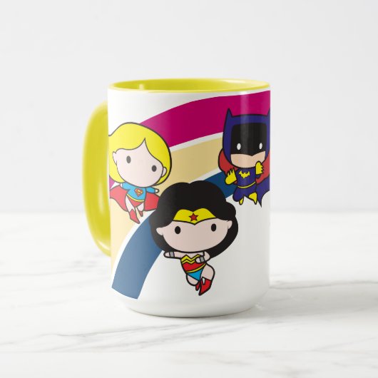 Chibi Justice League Rainbow Tasse (Vorderseite Links)