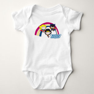 Chibi Justice League Regenbogen Baby Strampler