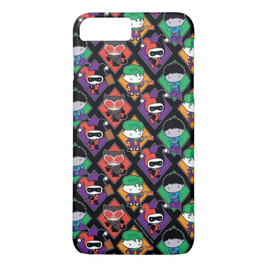 Chibi Justice League Villain Pattern Case-Mate iPhone Hülle (Rückseite)