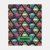 Chibi Justice League Villain Pattern Fleecedecke (Vorderseite)