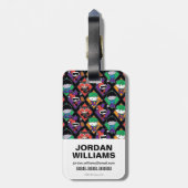 Chibi Justice League Villain Pattern Gepäckanhänger (Rückseite vertikal)