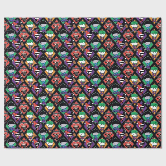 Chibi Justice League Villain Pattern Geschenkpapier (Flach)