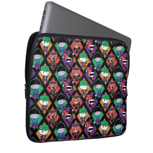 Chibi Justice League Villain Pattern Laptopschutzhülle (Vorne Rechts)