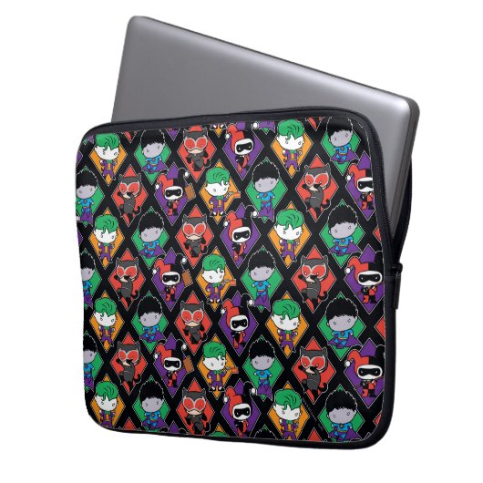 Chibi Justice League Villain Pattern Laptopschutzhülle (Vorderseite Links)