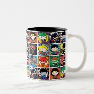 Chibi-Justizliga-Charakter-Muster Zweifarbige Tasse
