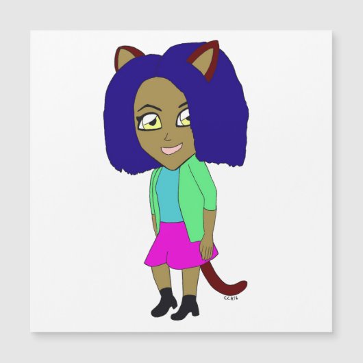 Chibi-KatGirl-Magnet Magnetkarte (Vorderseite)