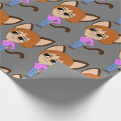 Chibi-KatGirl-Taste Geschenkpapier (Ecke)