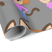 Chibi-KatGirl-Taste Geschenkpapier (Rolleneckpunkt)