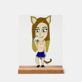 Chibi-Katze-Mädchen Acrylschild (Vorderseite)