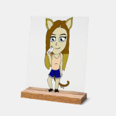 Chibi-Katze-Mädchen Acrylschild (Winkel)