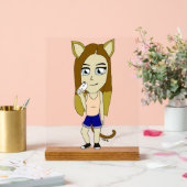 Chibi-Katze-Mädchen Acrylschild (Hochzeit)