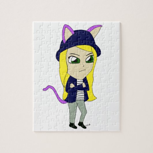 Chibi-Katze-Mädchen Puzzle (Vertikal)
