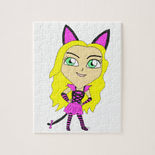 Chibi-Katze-Mädchen Puzzle