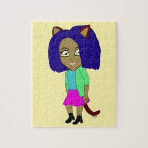 Chibi-Katze-Mädchen Puzzle