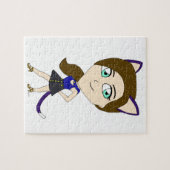 Chibi-Katze-Mädchen Puzzle (Horizontal)