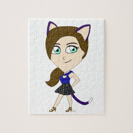 Chibi-Katze-Mädchen Puzzle (Vertikal)