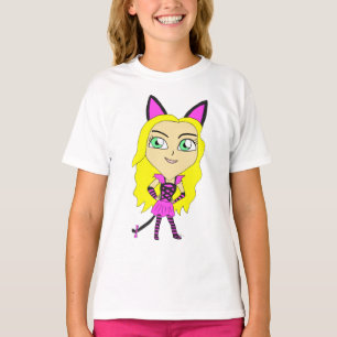 Chibi-Katze Mädchen T-Shirt