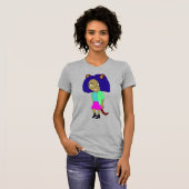 Chibi-Katze Mädchen T-Shirt (Vorne ganz)