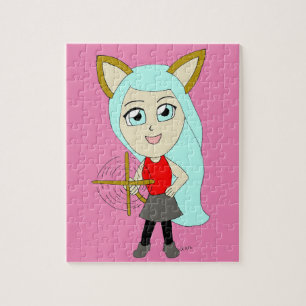 Chibi-Katzenmädchen Puzzle
