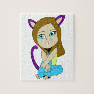Chibi-Katzenmädchen Puzzle