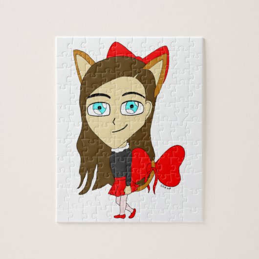 Chibi-Katzenmädchen Puzzle (Vertikal)