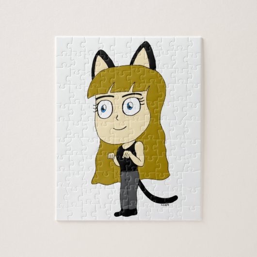 Chibi-Katzenmädchen Puzzle (Vertikal)