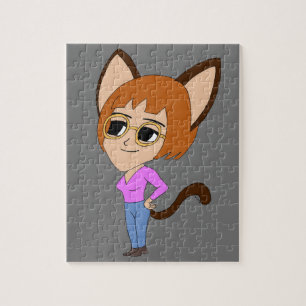 Chibi-Katzenmädchen Puzzle