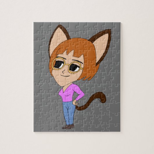 Chibi-Katzenmädchen Puzzle (Vertikal)