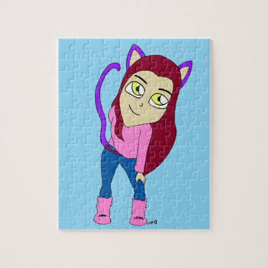 Chibi-Katzenmädchen Puzzle (Vertikal)
