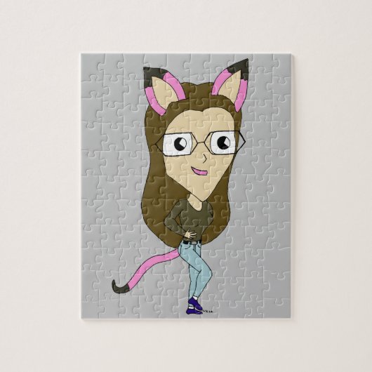 Chibi-Katzenmädchen Puzzle (Vertikal)