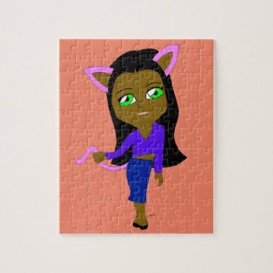 Chibi-Katzenmädchen Puzzle