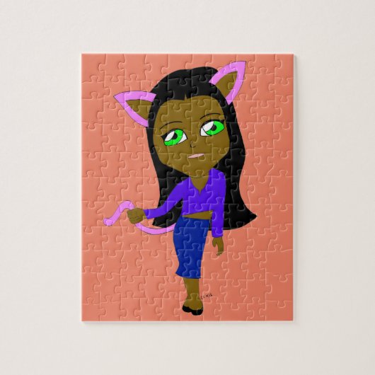 Chibi-Katzenmädchen Puzzle (Vertikal)