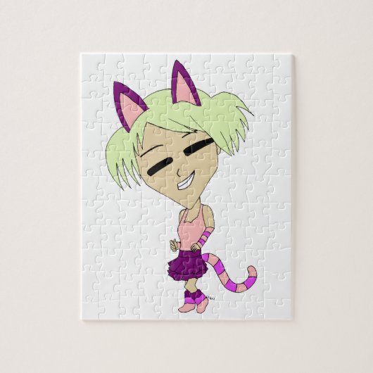 Chibi-Katzenmädchen  Puzzle (Vertikal)