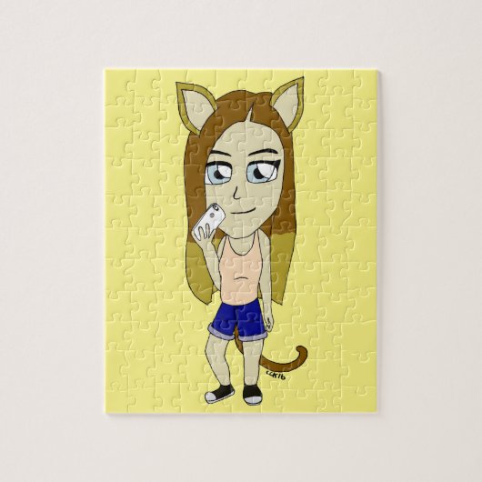Chibi Katzenmädchen Puzzle (Vertikal)