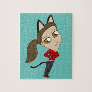 Chibi-Katzenmädchen Puzzle