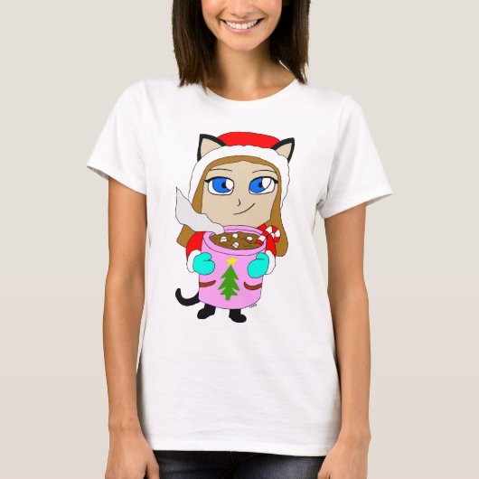 Chibi-Katzenmädchen T-Shirt (Vorderseite)