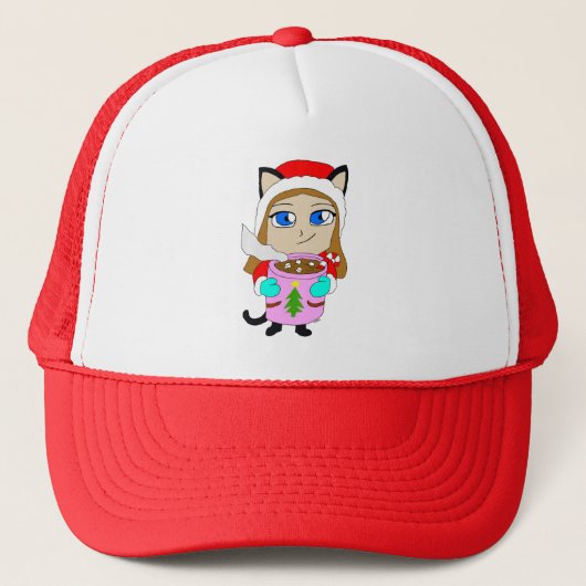 Chibi-Katzenmädchen  Truckerkappe (Vorderseite)