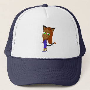 Chibi-Katzenmädchen Truckerkappe