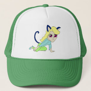 Chibi-Katzenmädchen Truckerkappe