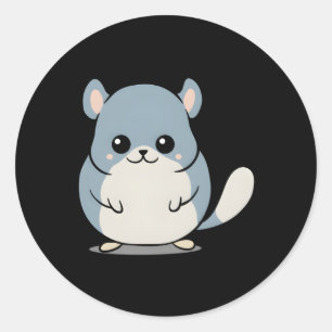 Chibi Kawaii Chinchilla Wildlife Rodent Runder Aufkleber