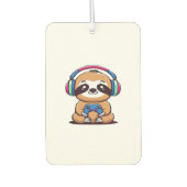 Chibi Kawaii Sloth Gamer � Cute Funny Animal with Autolufterfrischer (Vorderseite)