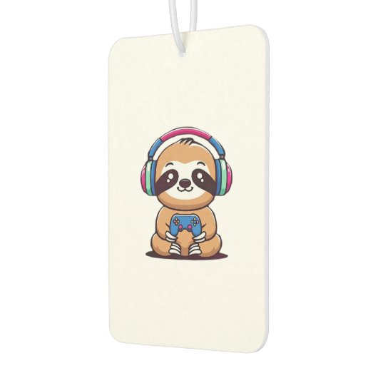 Chibi Kawaii Sloth Gamer � Cute Funny Animal with Autolufterfrischer (Links)